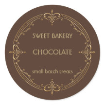 Chocolate Gold Small Business Bakery Label