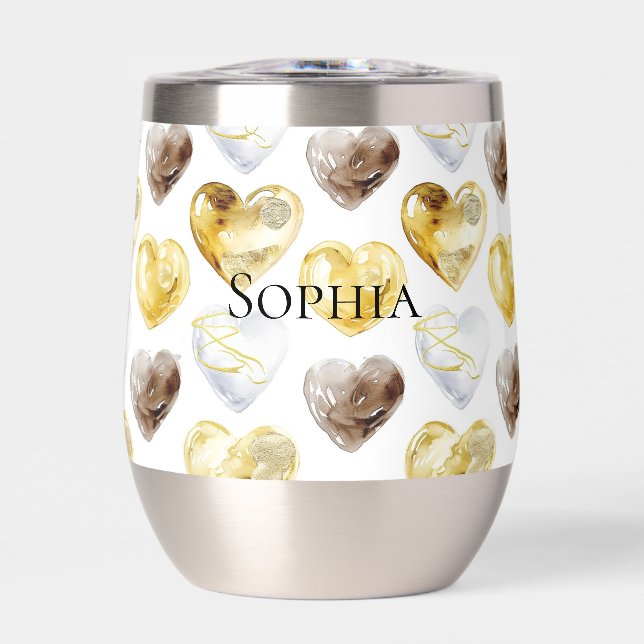 Chocolate Gold White Hearts   (Front)