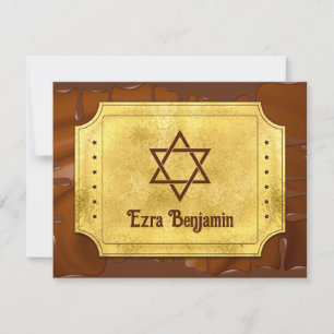 Chocolate Golden Ticket Bar Bat Mitzvah Thank You Card