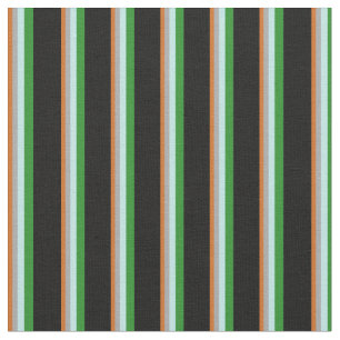 Chocolate, Grey, Turquoise, Forest Green & Black Fabric