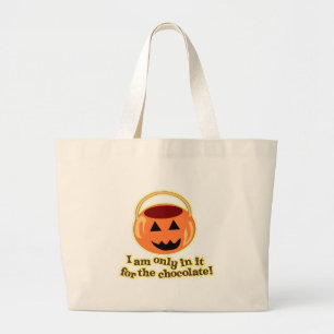 Chocolate Halloween Trick or Treaters Large Tote Bag