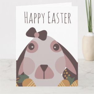 Chocolate Happy Easter Eggs Bunny Carrots Card