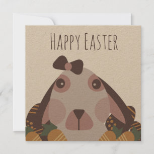 Chocolate Happy Easter Eggs Bunny Carrots Kraft Card