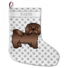 Chocolate Havanese Cute Cartoon Dog & Name