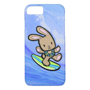 Chocolate Hawaiian Surfing Bunny Case-Mate iPhone Case