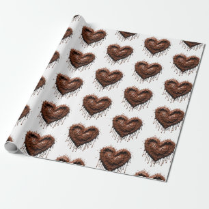 Chocolate Heart Valentine Wrapping Paper