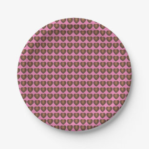 Chocolate Hearts Pink Valentine's Day Love Plates