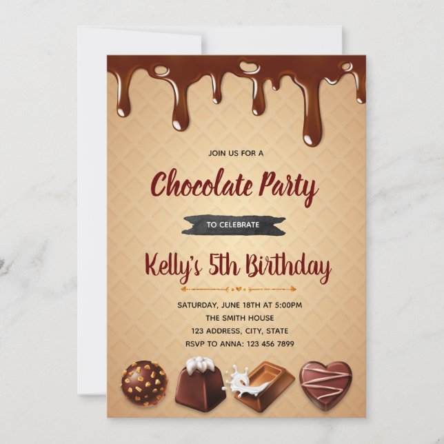 Chocolate Heaven party invitation (Front)