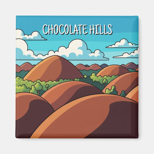 Chocolate Hills Bohol Philippines Travel Magnet (Front)