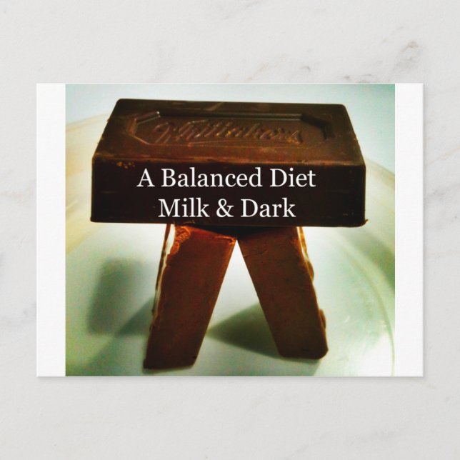 Chocolate Humour - A Balanced Diet Postcard (Front)