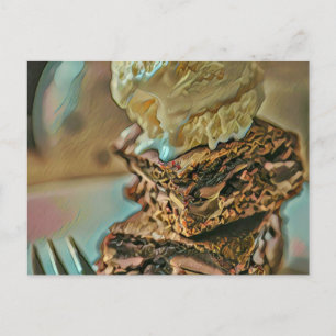 Chocolate ice cream cake postcard