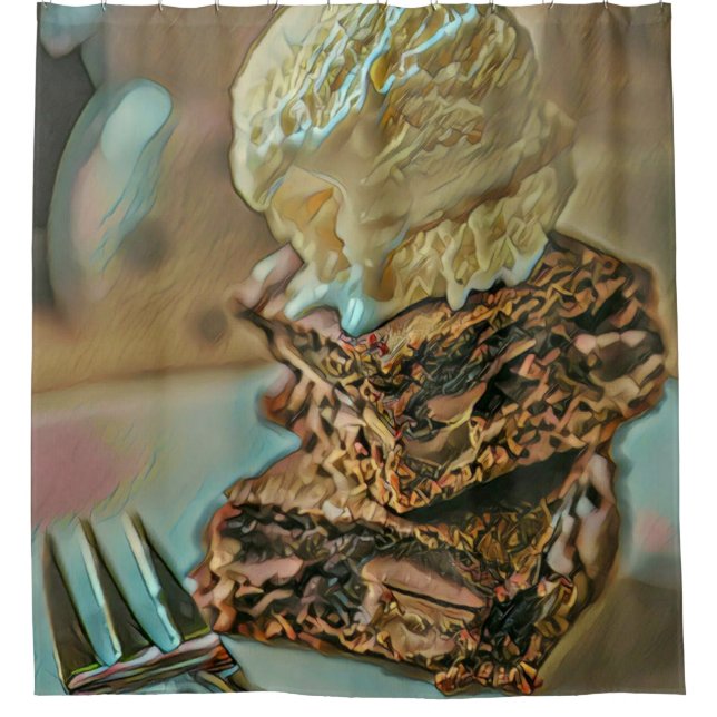Chocolate ice cream cake shower curtain (Front)