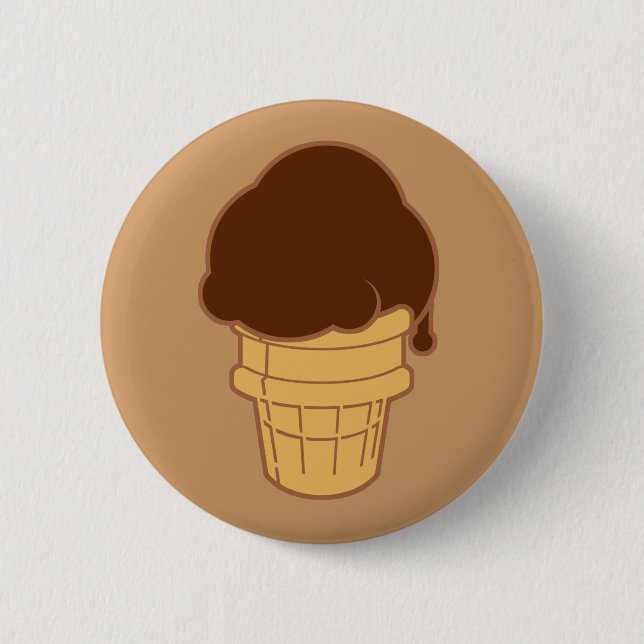 Chocolate Ice Cream Cone 6 Cm Round Badge (Front)