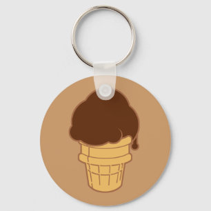 Chocolate Ice Cream Cone Key Ring