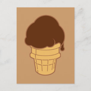 Chocolate Ice Cream Cone Postcard
