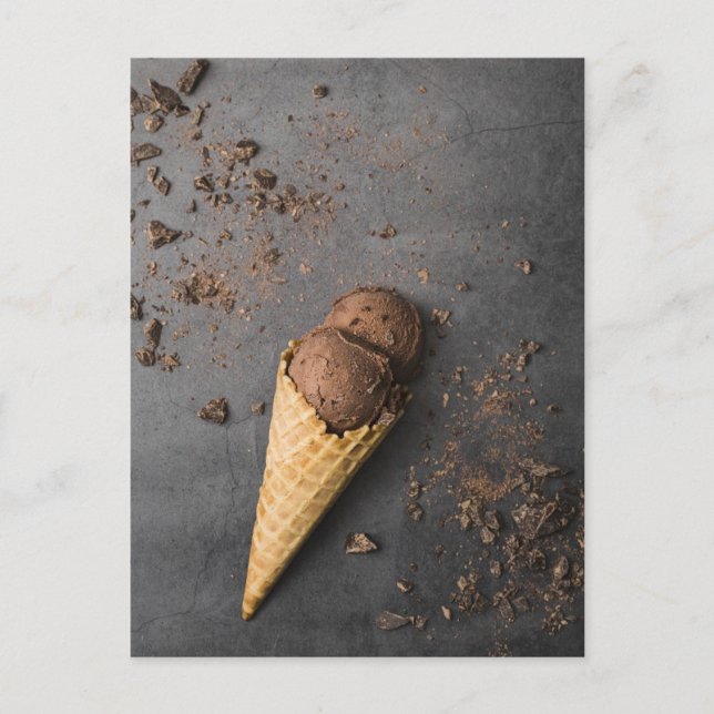 Chocolate Ice Cream Cone Postcard (Front)