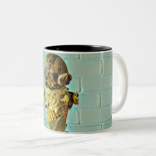 Chocolate ice cream cone Two-Tone coffee mug