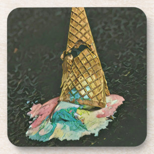 Chocolate ice cream lover gift coaster