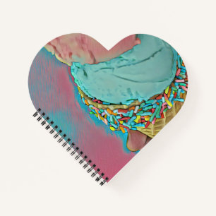 Chocolate ice cream lover gift notebook