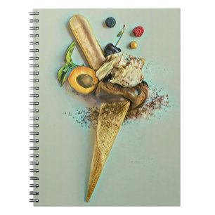 Chocolate ice cream lover gift notebook