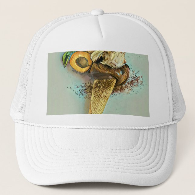 Chocolate ice cream lover gift trucker hat (Front)