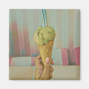 Chocolate ice cream magnet