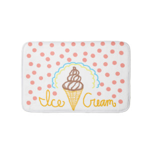 Chocolate Ice Cream Polka Dots Dream Bath Mat