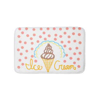 Chocolate Ice Cream Polka Dots Dream Bath Mat