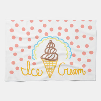 Chocolate Ice Cream Polka Dots Dream Tea Towel