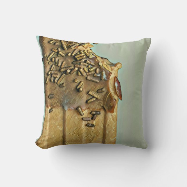 Chocolate ice cream popsicle cushion (Front)
