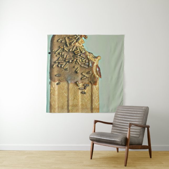 Chocolate ice cream popsicle tapestry (In Situ)