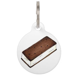 Chocolate Ice Cream Sandwich Junk Food Foodie Pet Tag