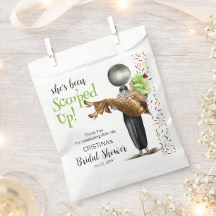 Chocolate Ice cream Scooped Up Bridal Shower Favour Bags