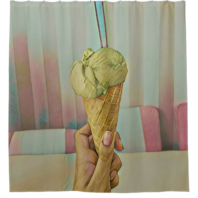 Chocolate ice cream shower curtain (Front)