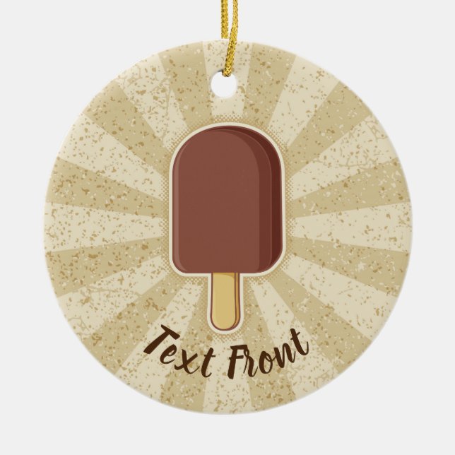 Chocolate Ice Cream Stick Ceramic Tree Decoration (Front)