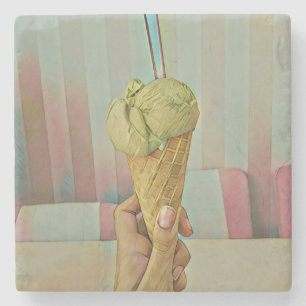 Chocolate ice cream stone coaster