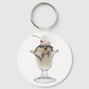 Chocolate Ice Cream Sundae Key Ring