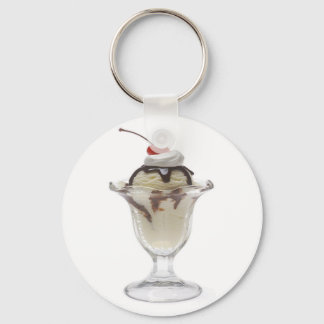 Chocolate Ice Cream Sundae Key Ring