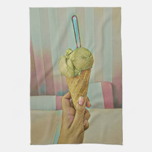 Chocolate ice cream tea towel