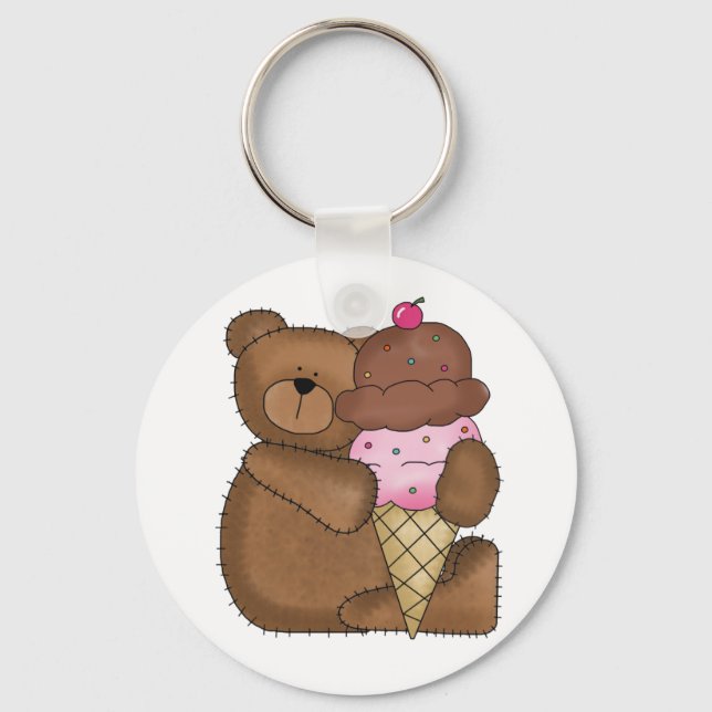 Chocolate Ice Cream Teddy Key Ring (Front)