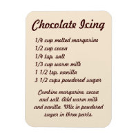 Chocolate Icing Recipe Fridge Magnet