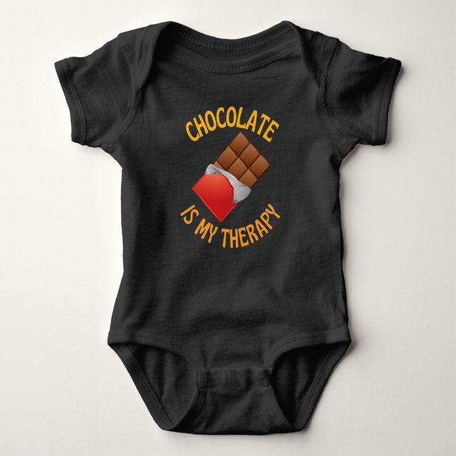 Chocolate Is My Therapy Baby Bodysuit (Front)