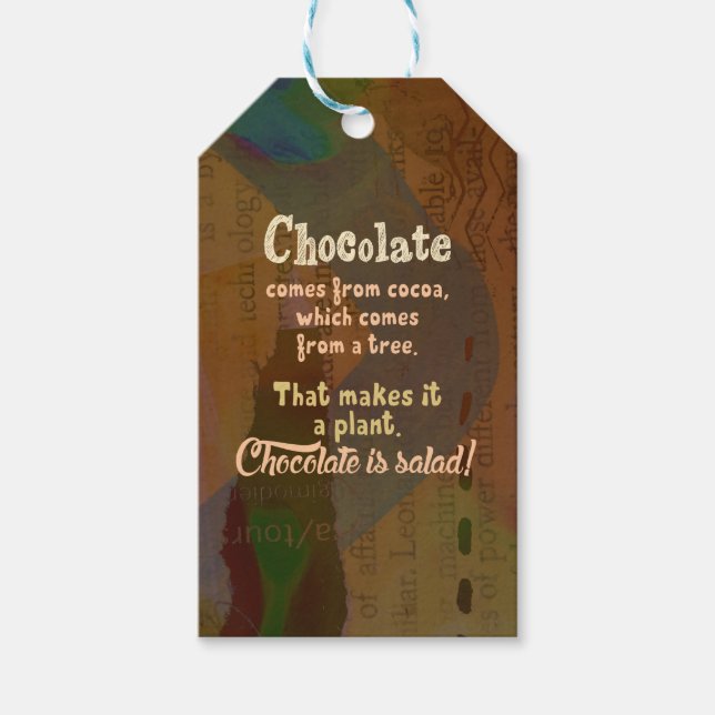 Chocolate is Salad! Gift Tags (Front)