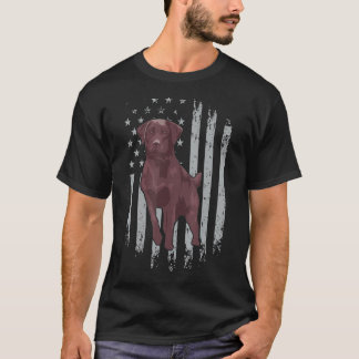 Chocolate Lab American Flag Brown Labrador Owner T-Shirt