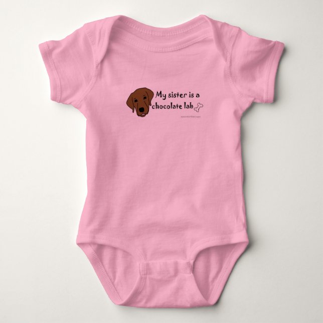 chocolate lab baby bodysuit (Front)