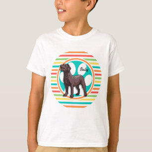 Chocolate Lab; Bright Rainbow Stripes T-Shirt