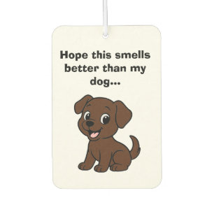 Chocolate Lab Cartoon Car Air Freshener