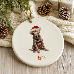Chocolate Lab Christmas Ornament