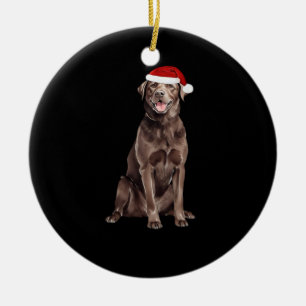 Chocolate Lab Christmas Tree Dog Puppy Watercolor  Ceramic Tree Decoration