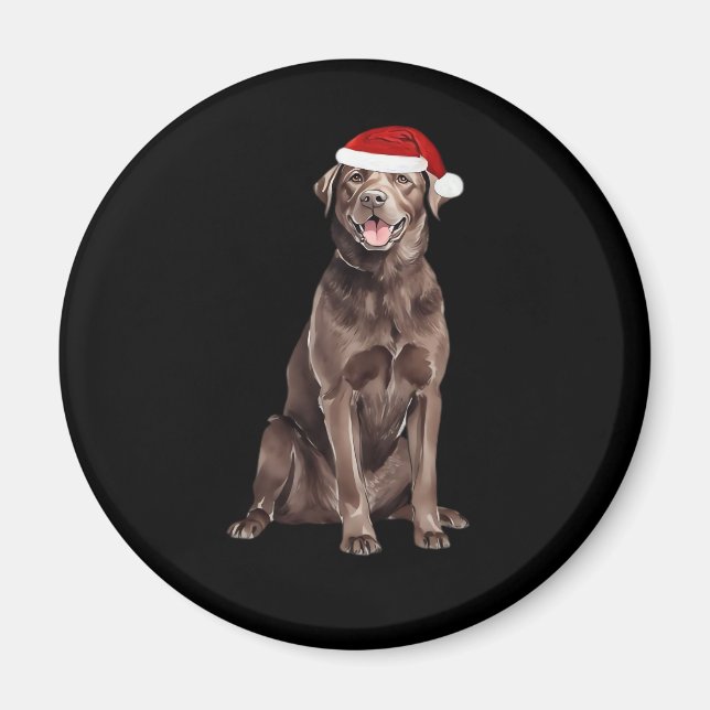 Chocolate Lab Christmas Tree Dog Puppy Watercolor  Magnet (Front)